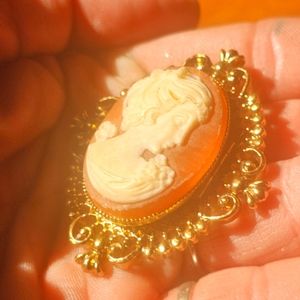 Brooches and Pins Avon Cameo pendant with charisma scent inside